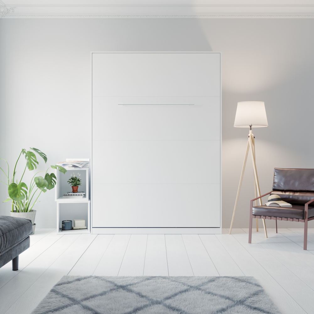 NORDIC skabsseng, høj model 140×200 cm – farve Skab: Antracit, Front: Grå