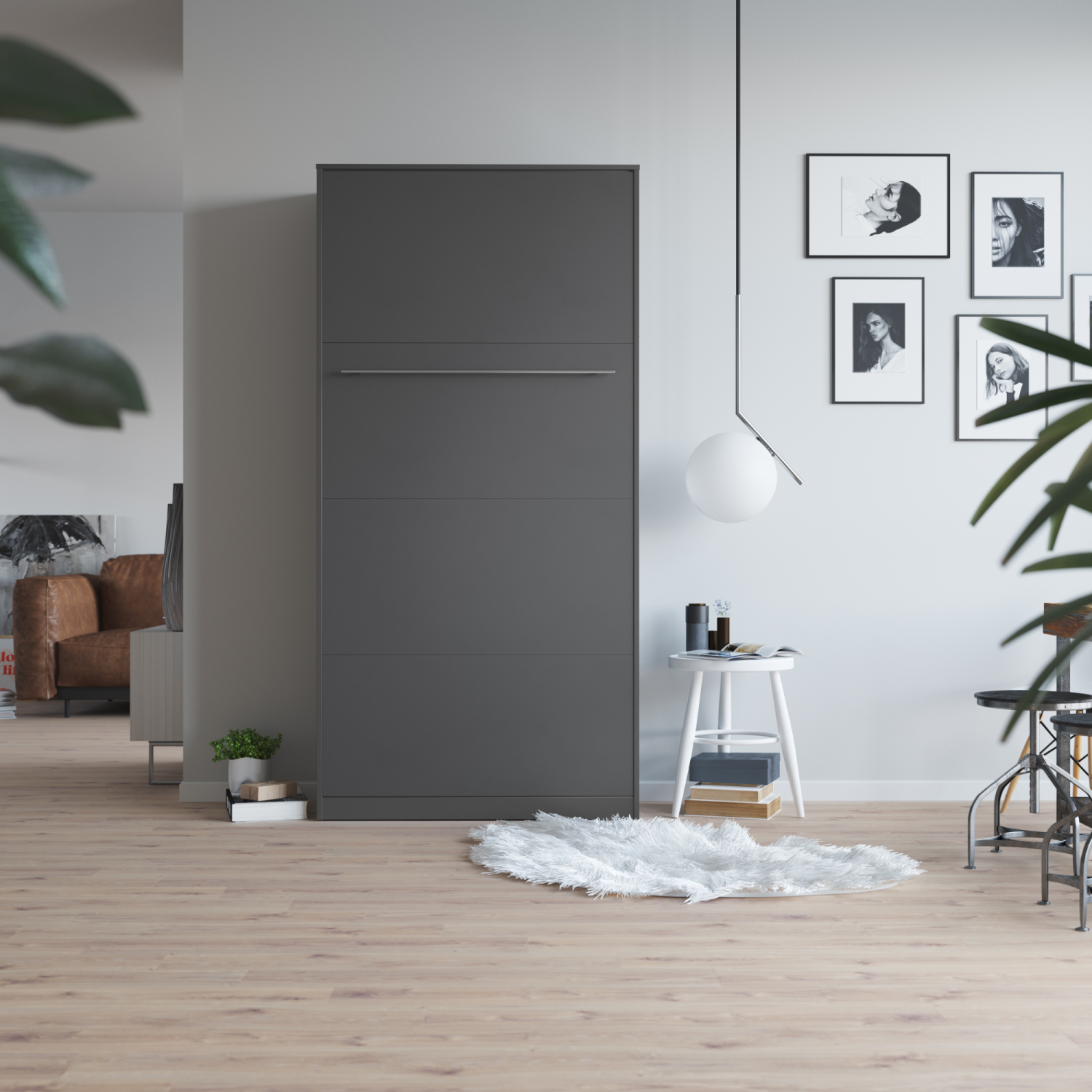 Nordic Skabsseng Høj Model 90x200 Farve Skab: Antracit Front: Kejser