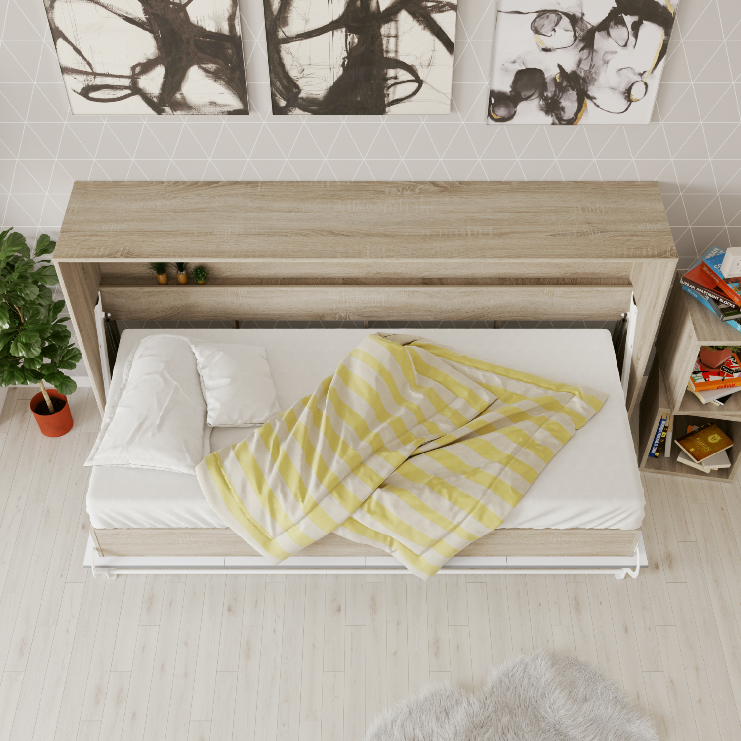 Nordic Skabsseng Lav Model 90x200 Farve Skab: Sonoma Front: Antracit