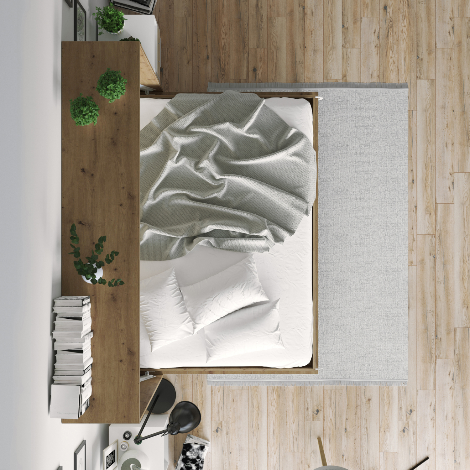 Nordic Skabsseng Lav Model 140x200cm Farve Skab: Vild Front: Vild
