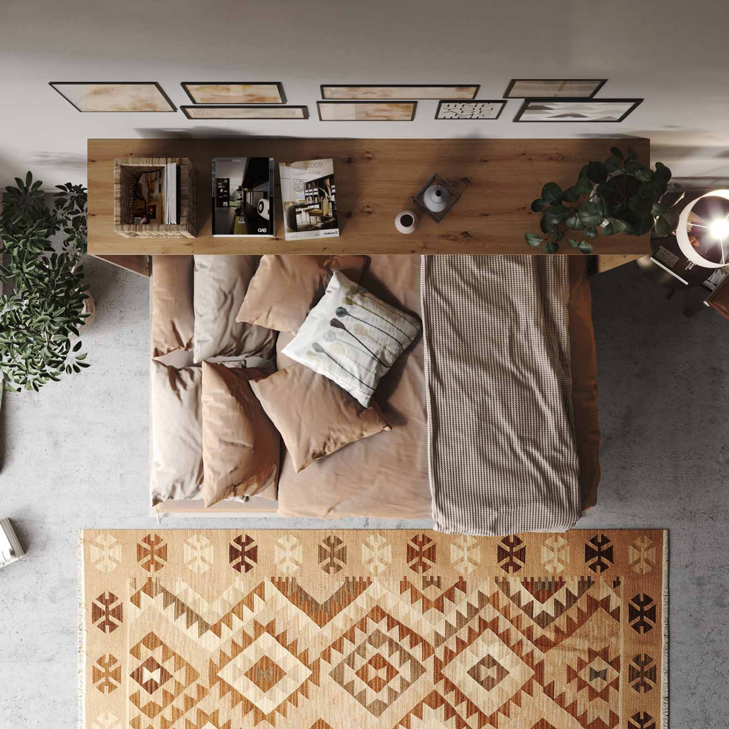 Nordic Skabsseng Lav Model 140x200cm Farve Skab: Vild Front: Beton
