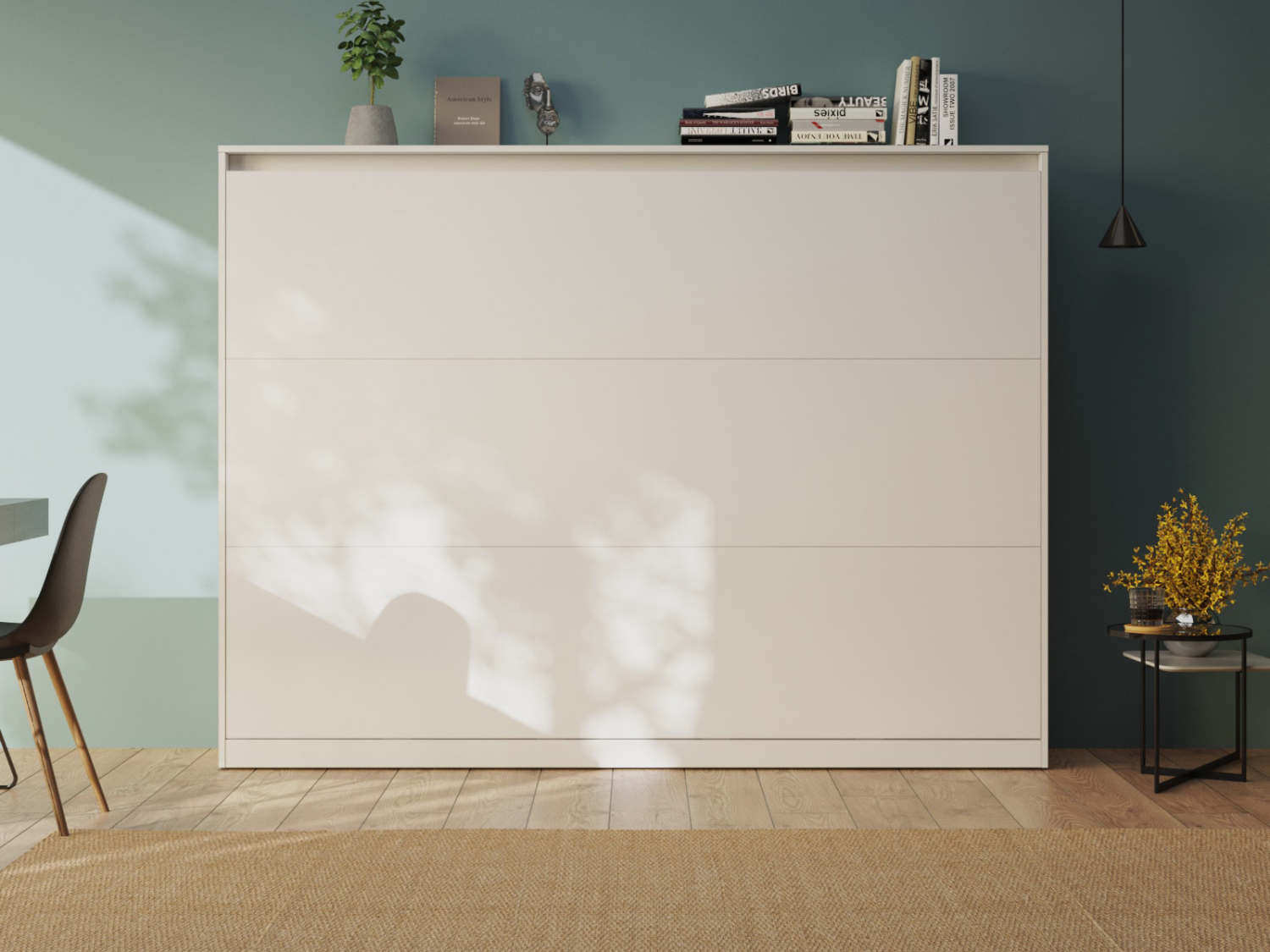 CLASSIC skabsseng, lav model 140x200cm – farve Skab: Vild Eg, Front: Eg Sonoma