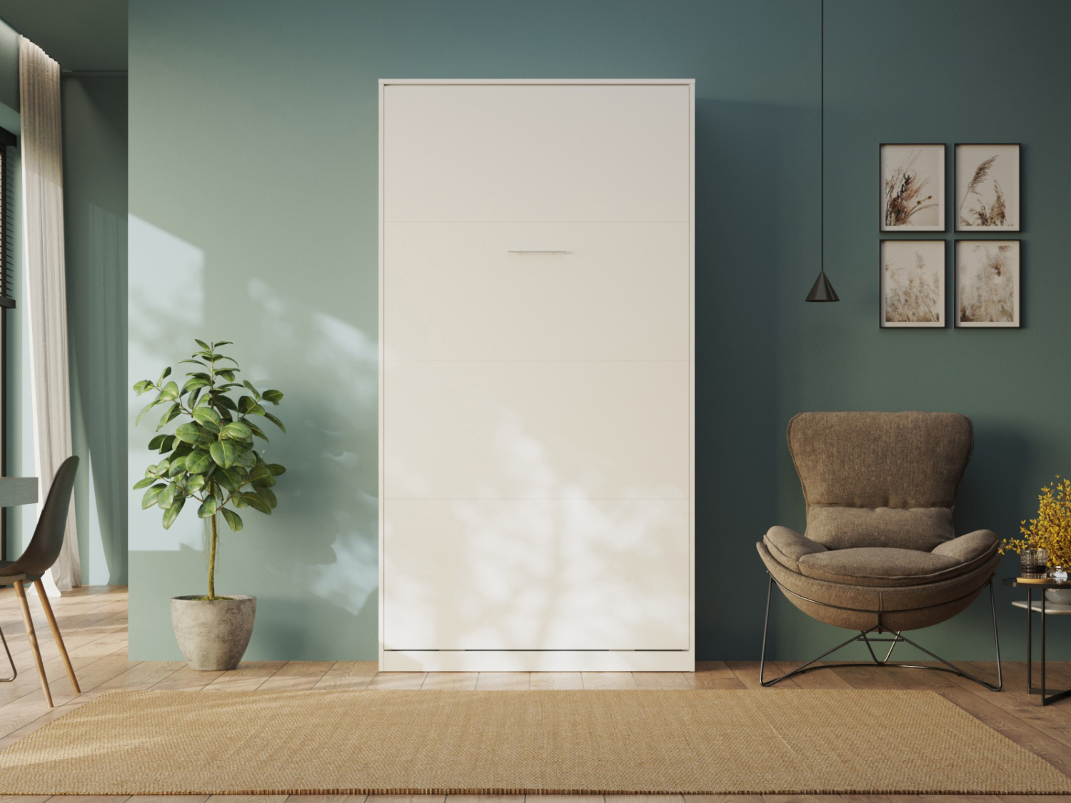 CLASSIC skabsseng, høj model 100x200cm – farve Skab: Vild Eg, Front: Eg Sonoma