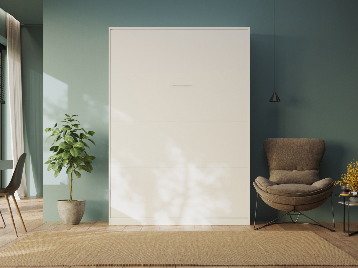 CLASSIC skabsseng, høj model 140x200cm – farve Skab: Eg Sonoma, Front: Hvid
