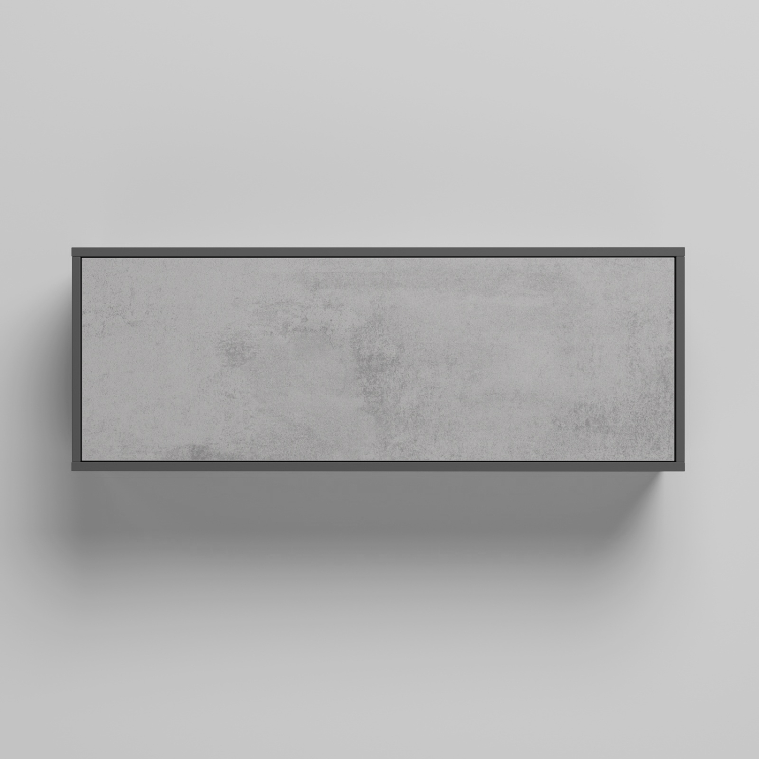 NORDIC overskab, lav model, 110cm – farve Skab: Antracit, Front: Beton