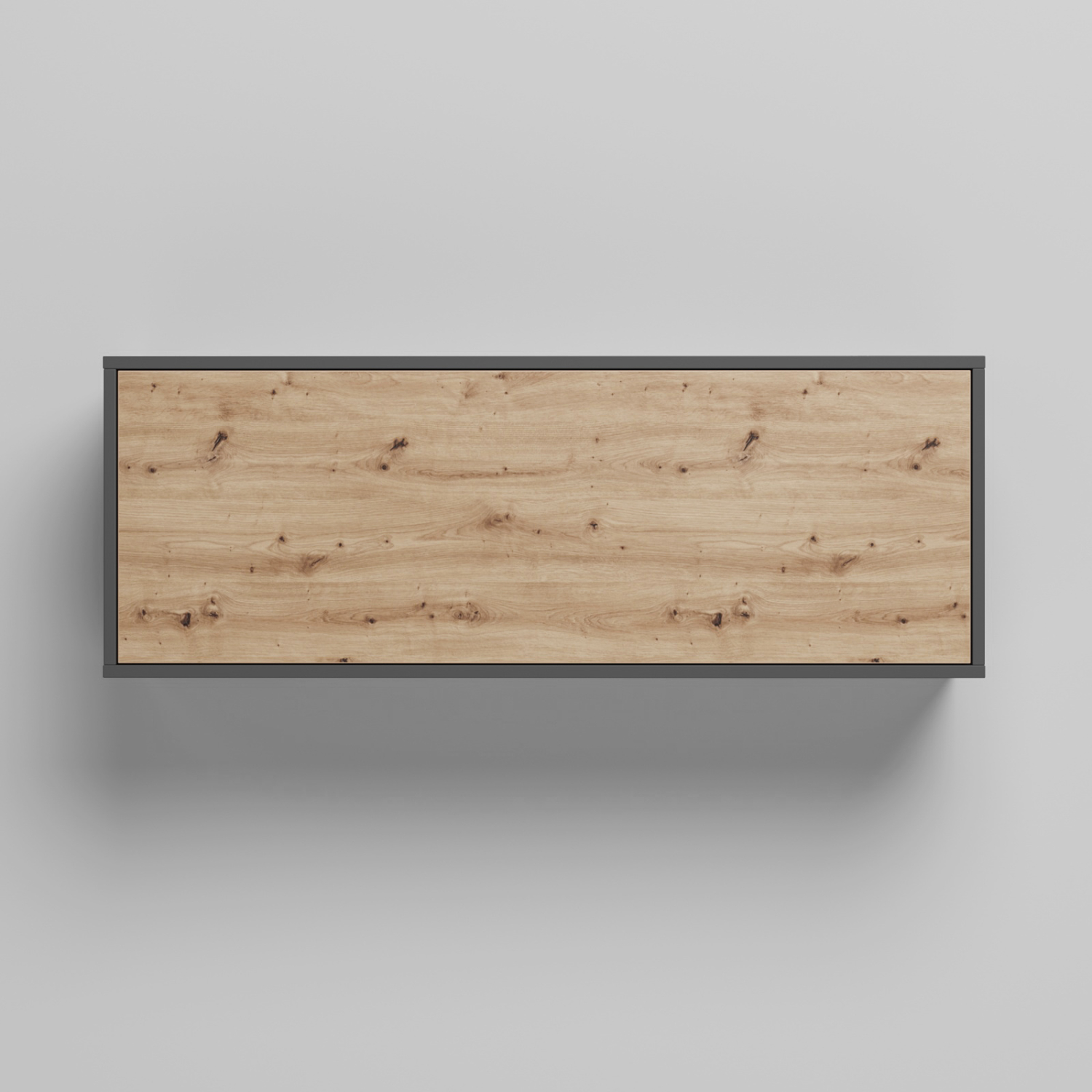 NORDIC overskab, lav model, 110cm – farve Skab: Antracit, Front: Vild Eg