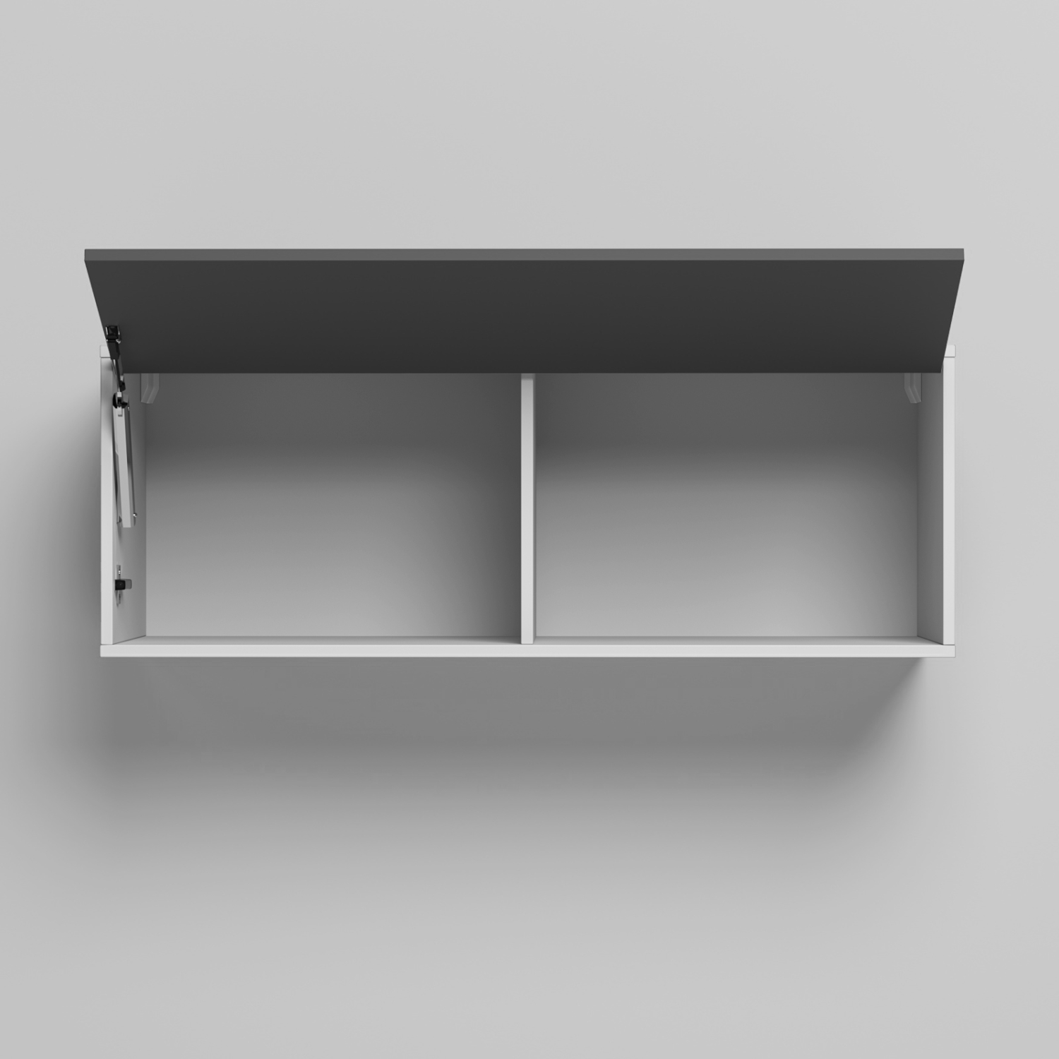 NORDIC overskab, lav model, 110cm – farve Skab: Hvid, Front: Antracit
