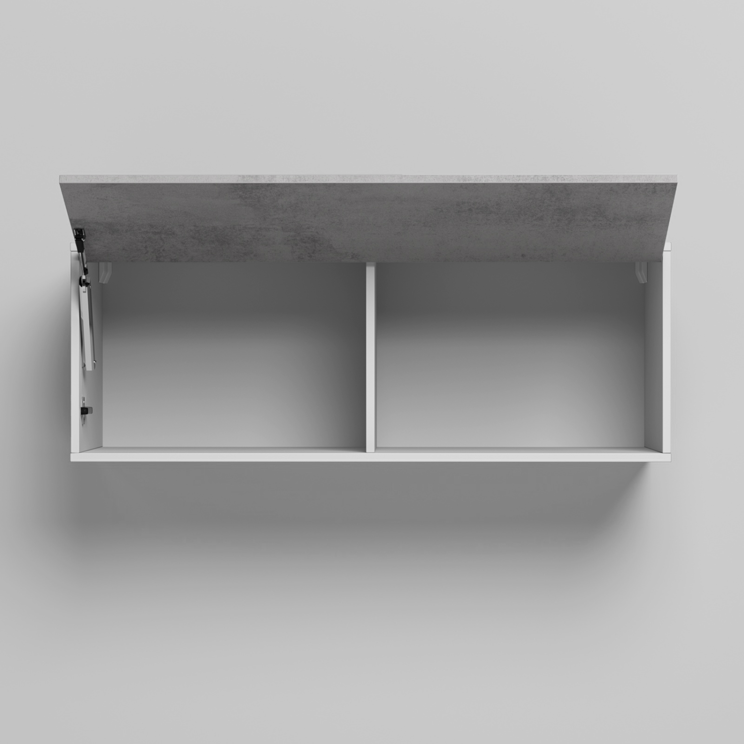 NORDIC overskab, lav model, 110cm – farve Skab: Hvid, Front: Antracit Højglans