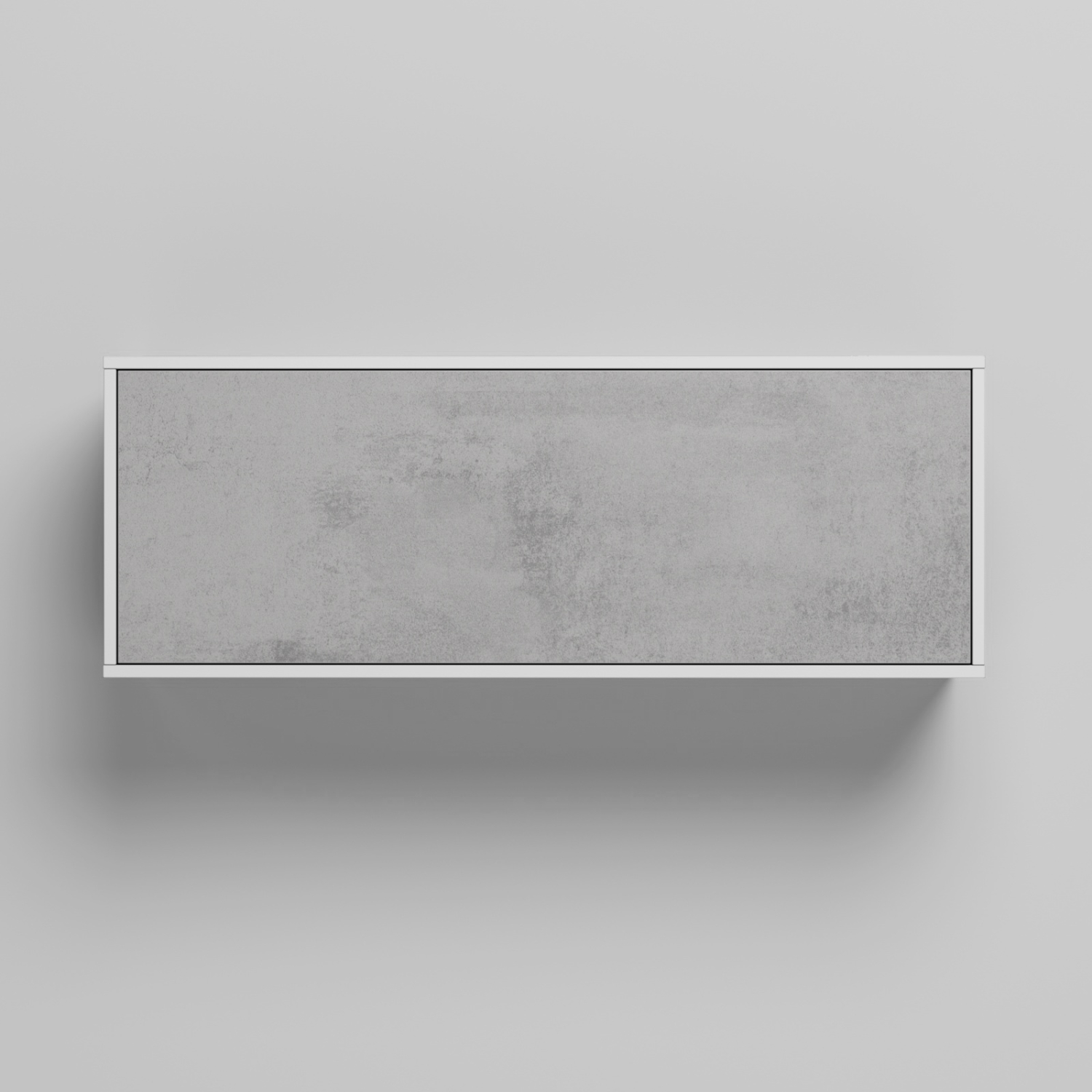 NORDIC overskab, lav model, 110cm – farve Skab: Hvid, Front: Beton