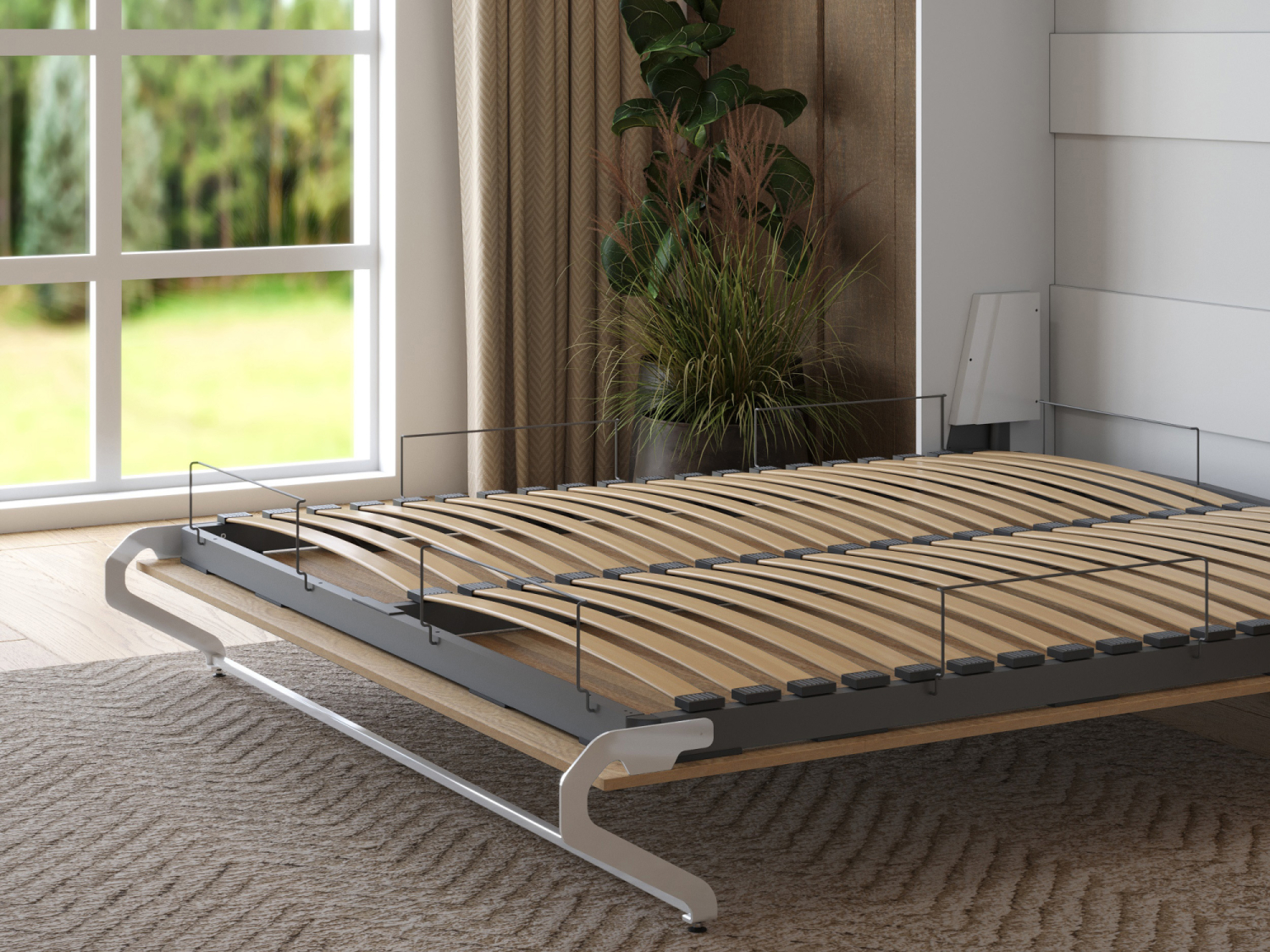 M1 skabsseng, høj model 160x200cm - farve Skab: Hvid, Front: Hvid