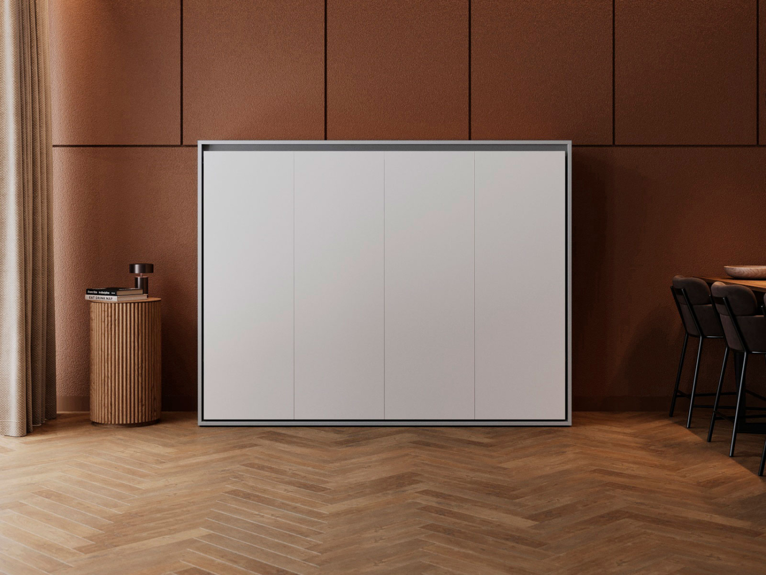 M2 Skabsseng Lav Model 160x200cm Farve Skab: Grå Front: Hvid