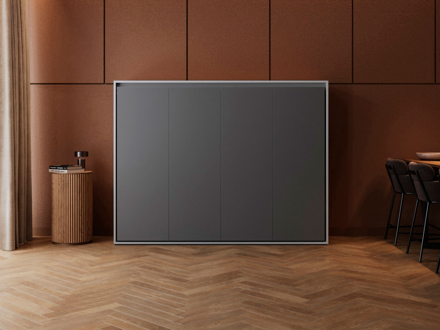 M2 Skabsseng Lav Model 160x200cm Farve Skab: Grå Front: Antracit