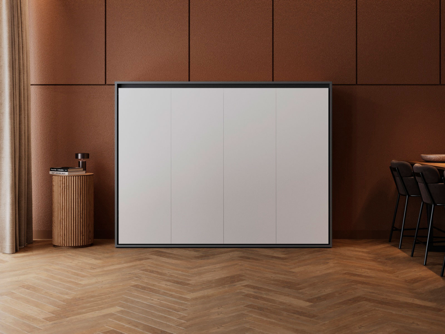 M2 Skabsseng Lav Model 160x200cm Farve Skab: Antracit Front: Hvid