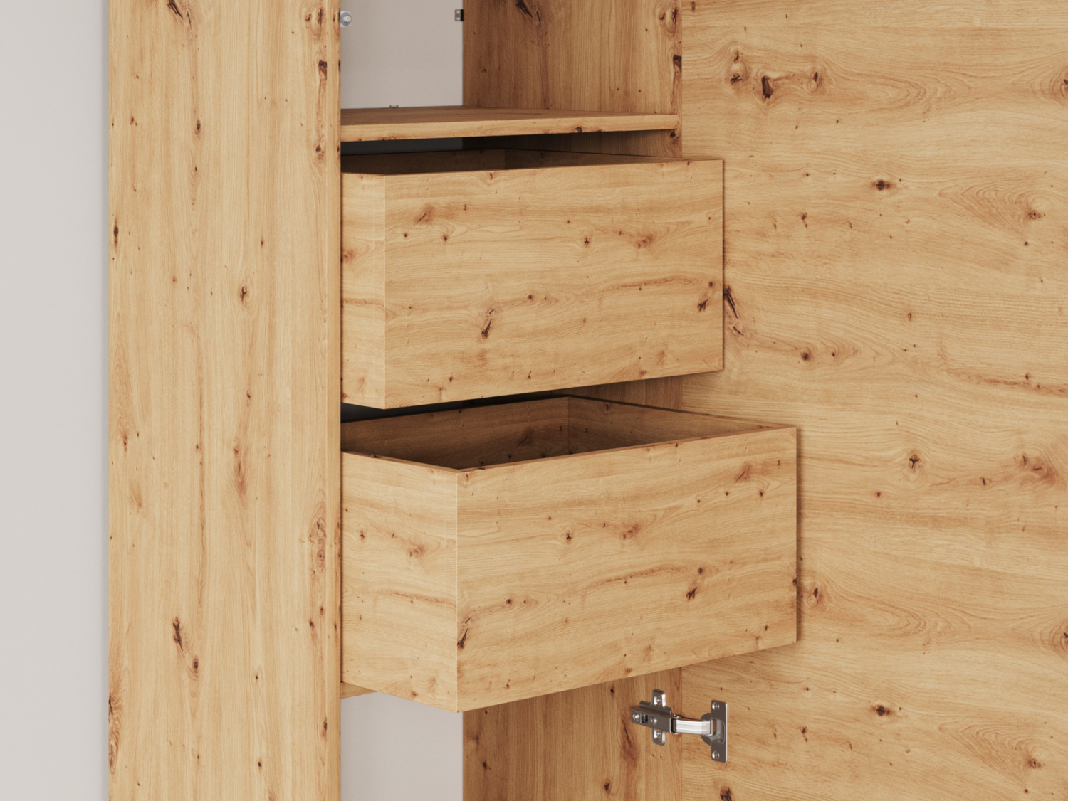 M1 skab, høj model, 50cm - farve Skab: Vild Eg, Front: Vild Eg