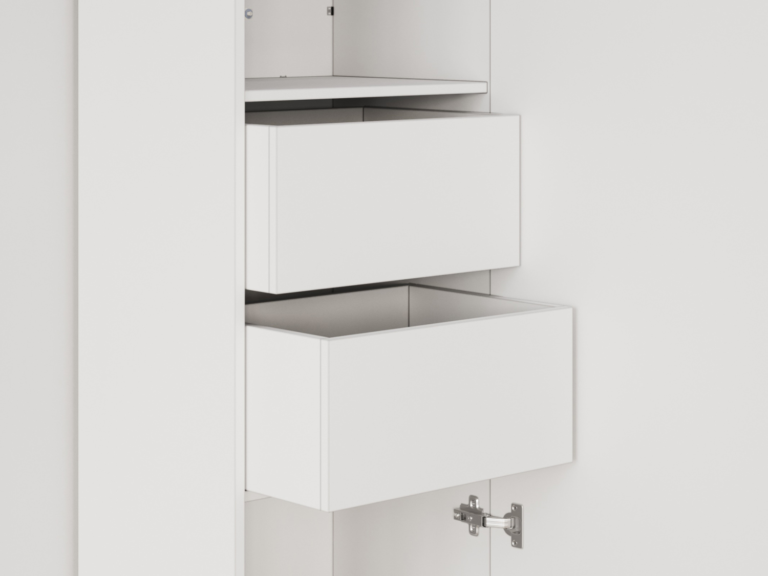 M1 skab, høj model, 50cm - farve Skab: Hvid, Front: Hvid