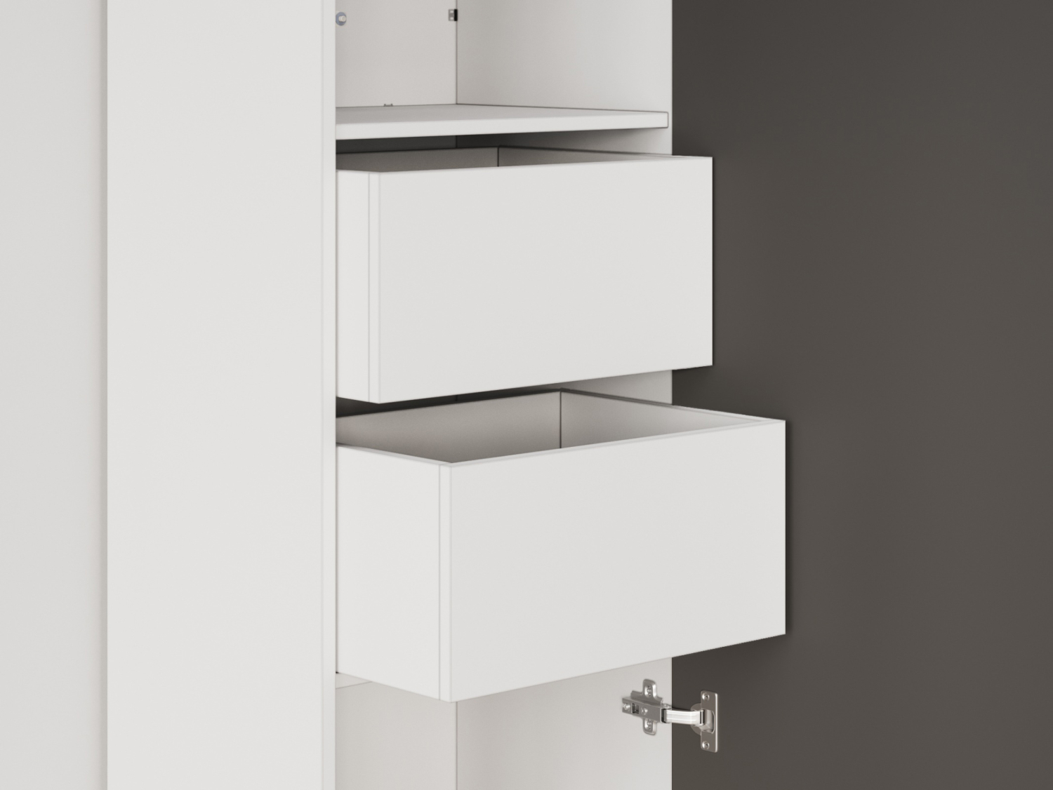 M1 skab, høj model, 50cm - farve Skab: Hvid, Front: Antracit