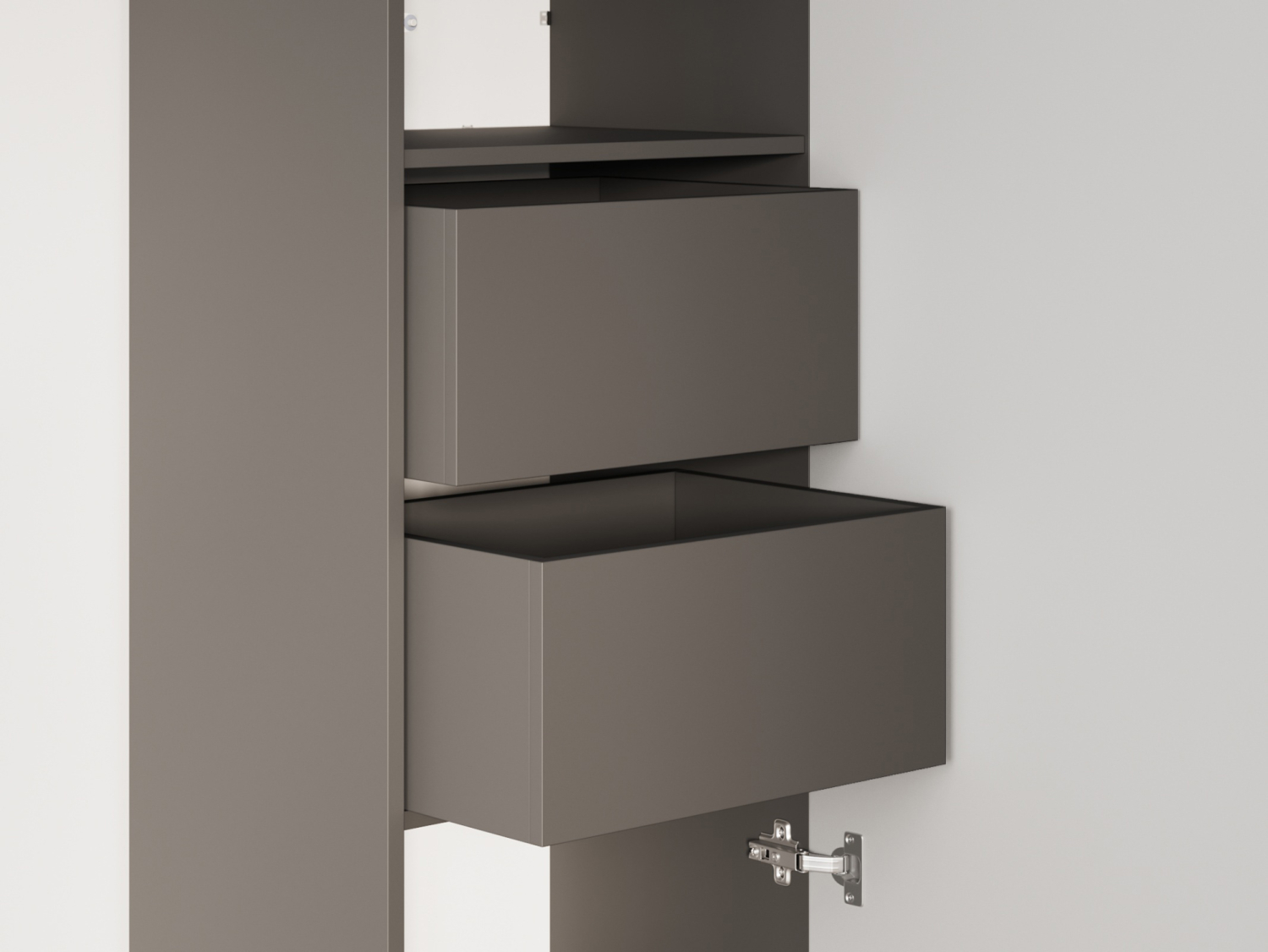 M1 skab, høj model, 50cm - farve Skab: Antracit, Front: Grå