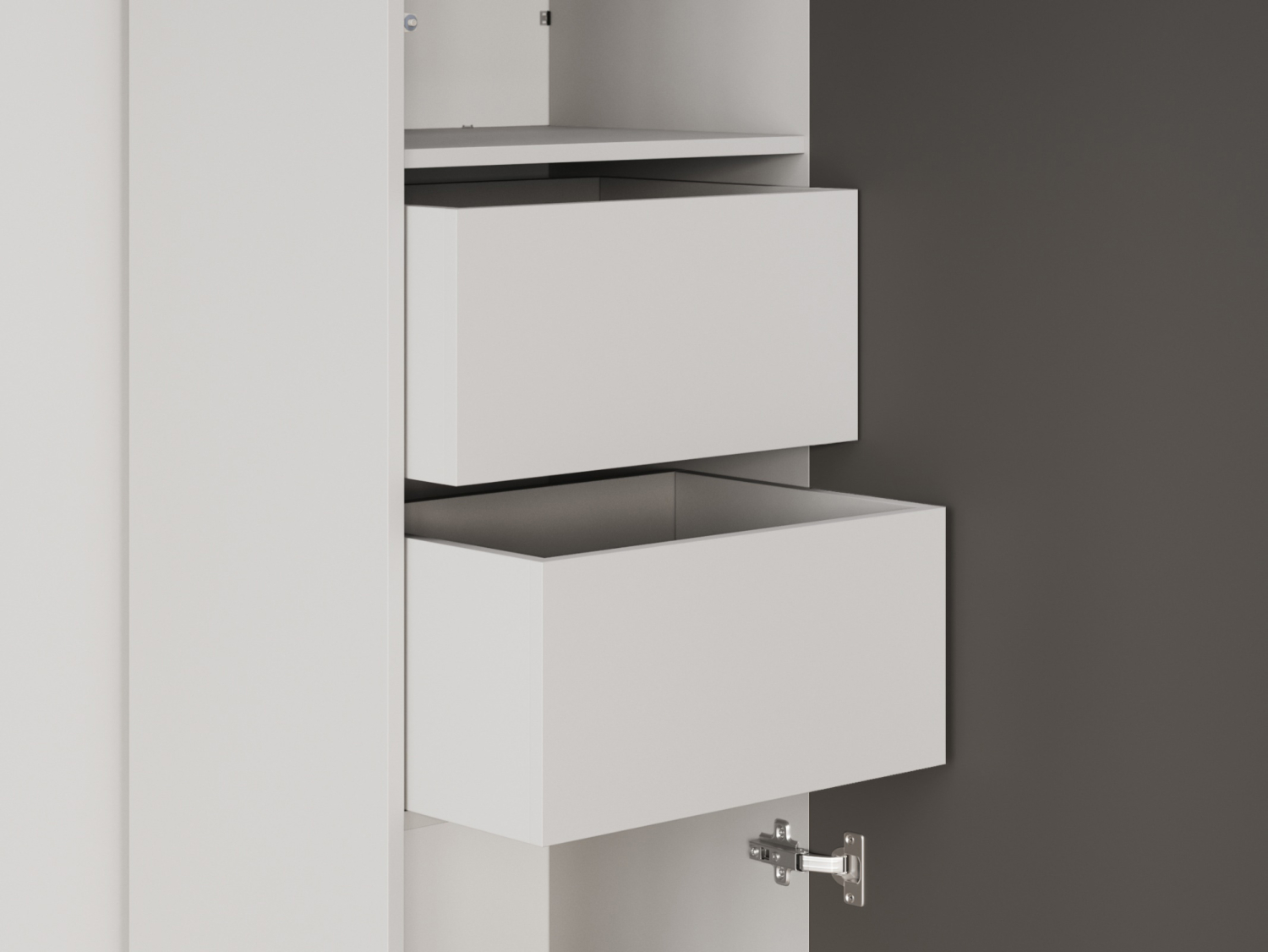 M1 skab, høj model, 50cm - farve Skab: Grå, Front: Antracit