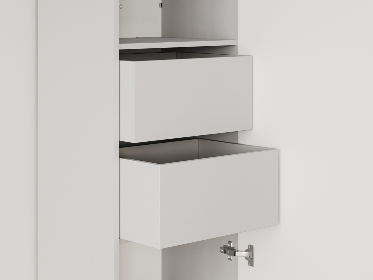 M1 skab, høj model, 50cm - farve Skab: Grå, Front: Hvid