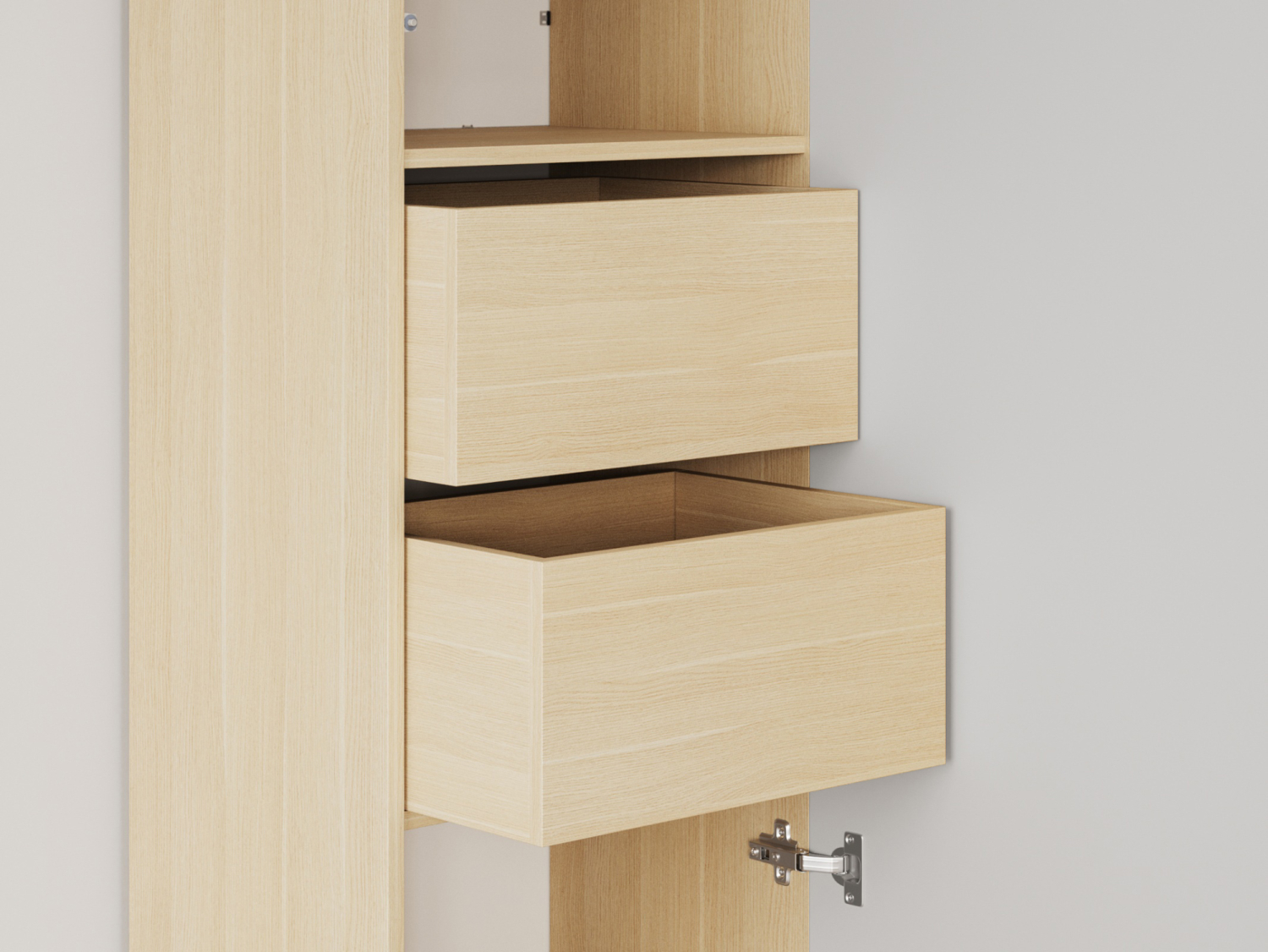 M1 skab, høj model, 50cm - farve Skab: Kejser Eg, Front: Grå