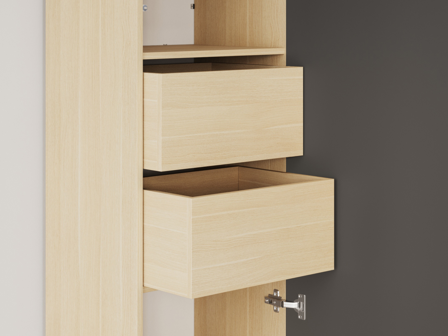 M1 skab, høj model, 50cm - farve Skab: Kejser Eg, Front: Antracit