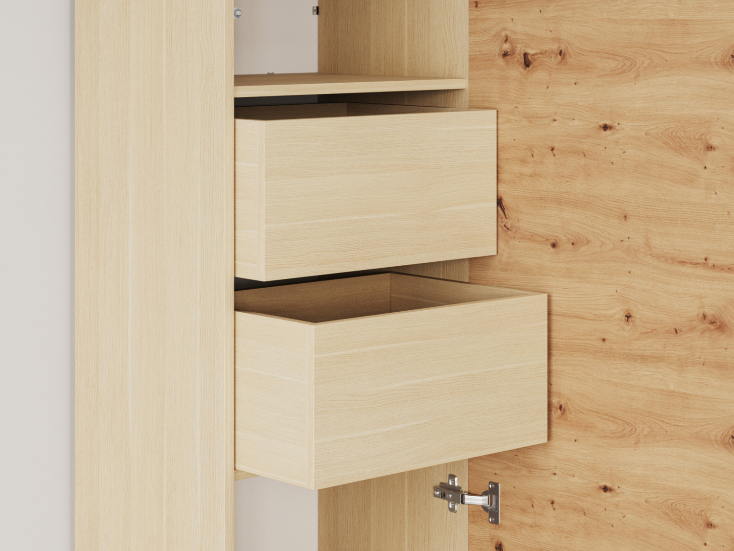 M1 skab, høj model, 50cm - farve Skab: Kejser Eg, Front: Vild Eg