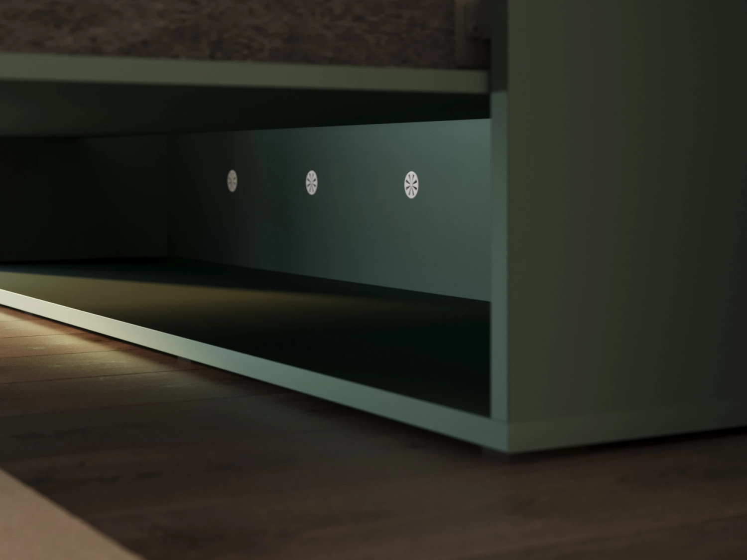 M3 skabsseng, høj model 180x200cm - farve Skab: Grøn, Front: Grøn